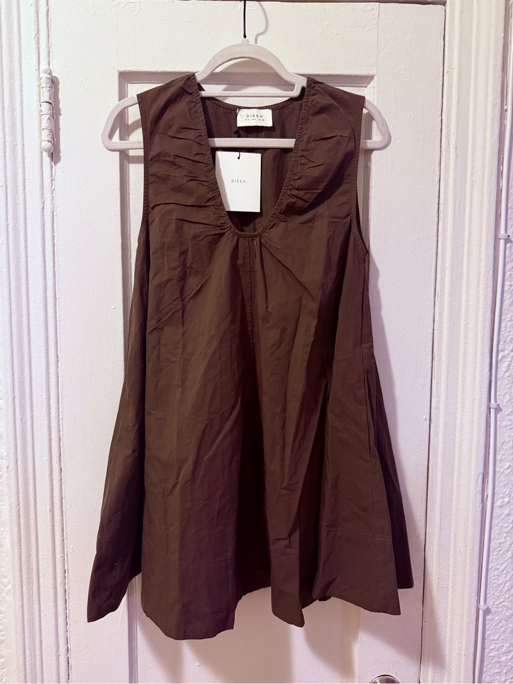DISSH Gabby Bitter Chocolate Mini Cotton Dress